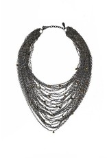 INLE short old silver oval black swarovski N