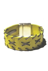 BETTY lime leather brass silver B