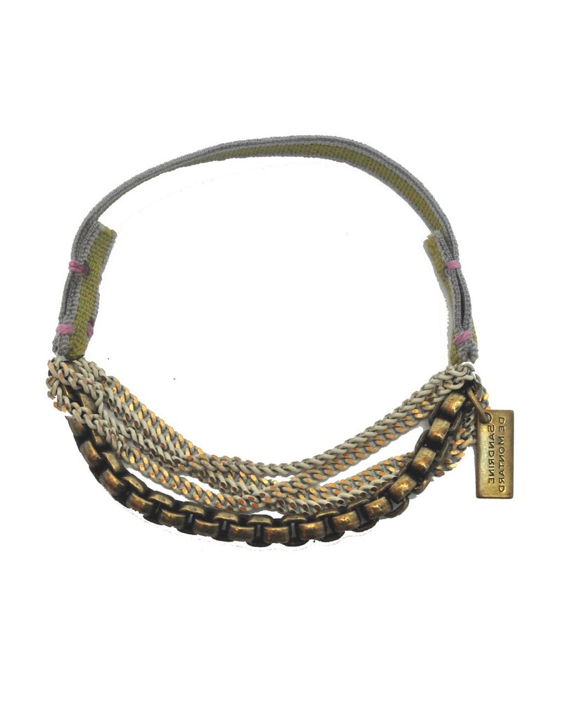INES brass chain gold white B