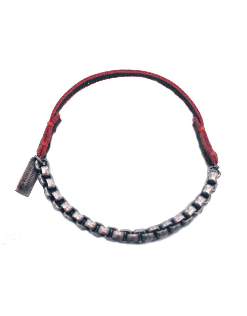 INES brass chain silver elastic red green