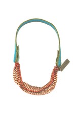 INES brass chain orange elastic green blue B