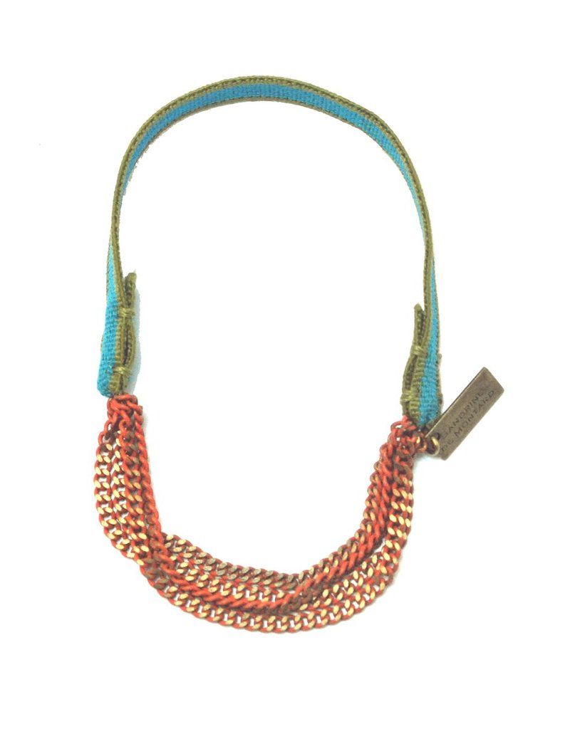 INES brass chain orange elastic green blue B