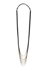 EVA long leather brass bicolor white N