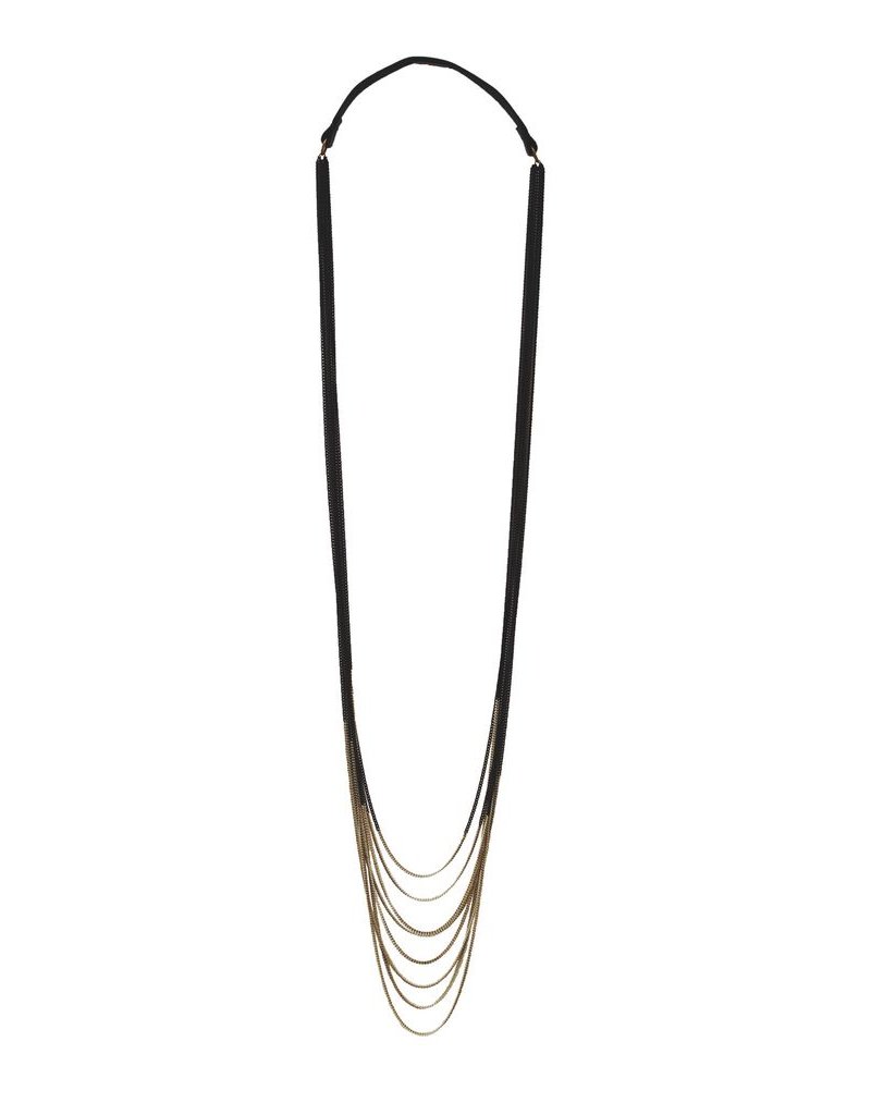 EVA long leather brass bicolor white N