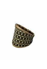 LOU large leather gold cuff B