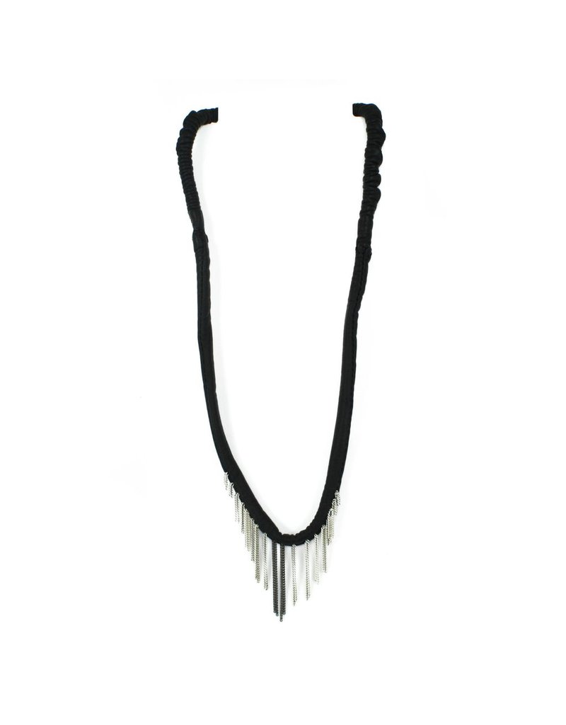 LILOU long leather brass old silver white gold N