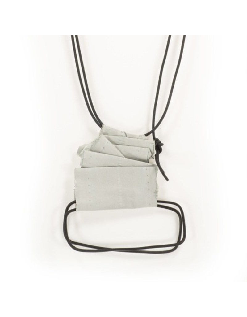 Marija Bajovska Long wire symetrical rectangle leather N