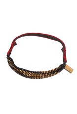 INES brass chain black elastic rouge green B