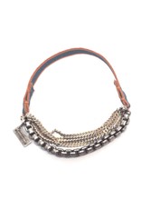 INES brass chain silver white elastic orange blue B