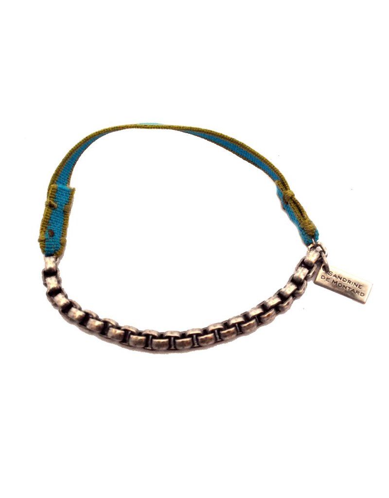 INES brass chain silver elastic green blue B