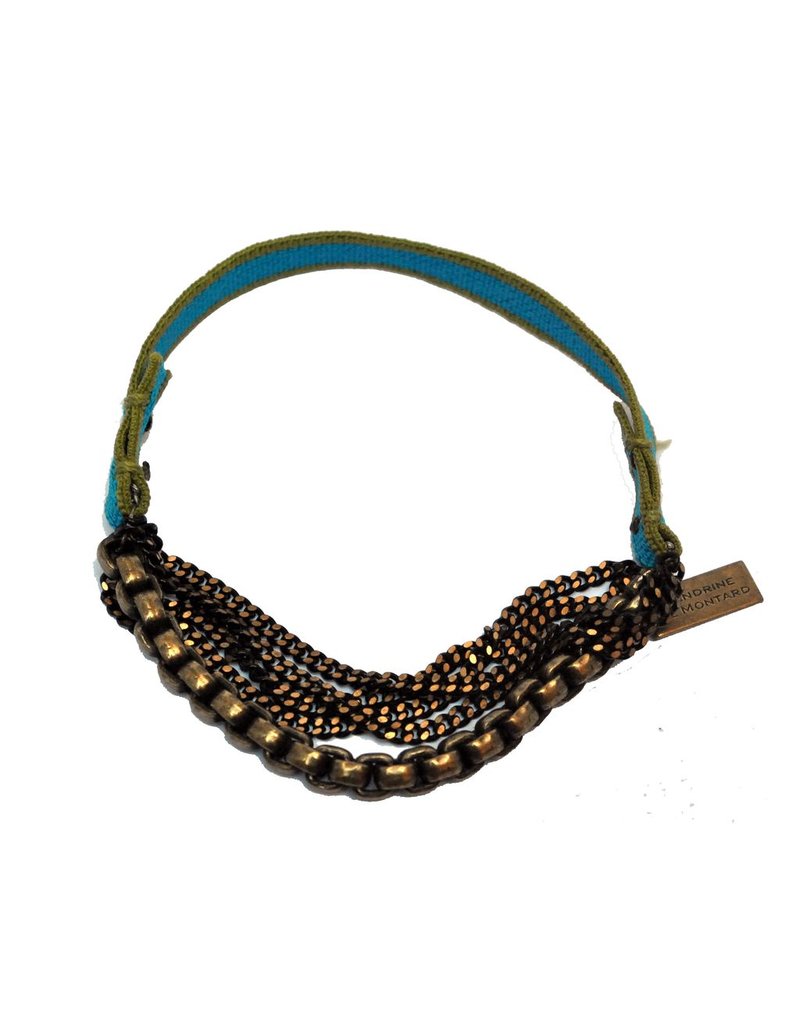 INES brass chain gold black B