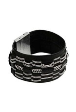 CLARA large leather brass silver B