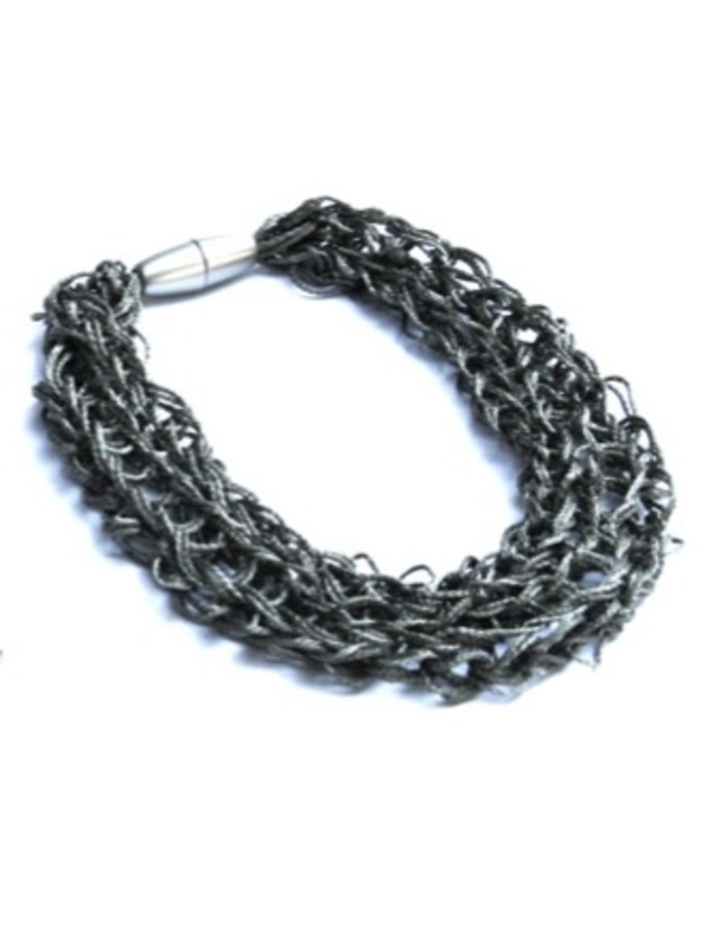 Materia Design SCRIBBLE ACCIAIO steel knit short N