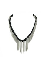 LILY short leather brass old silver N