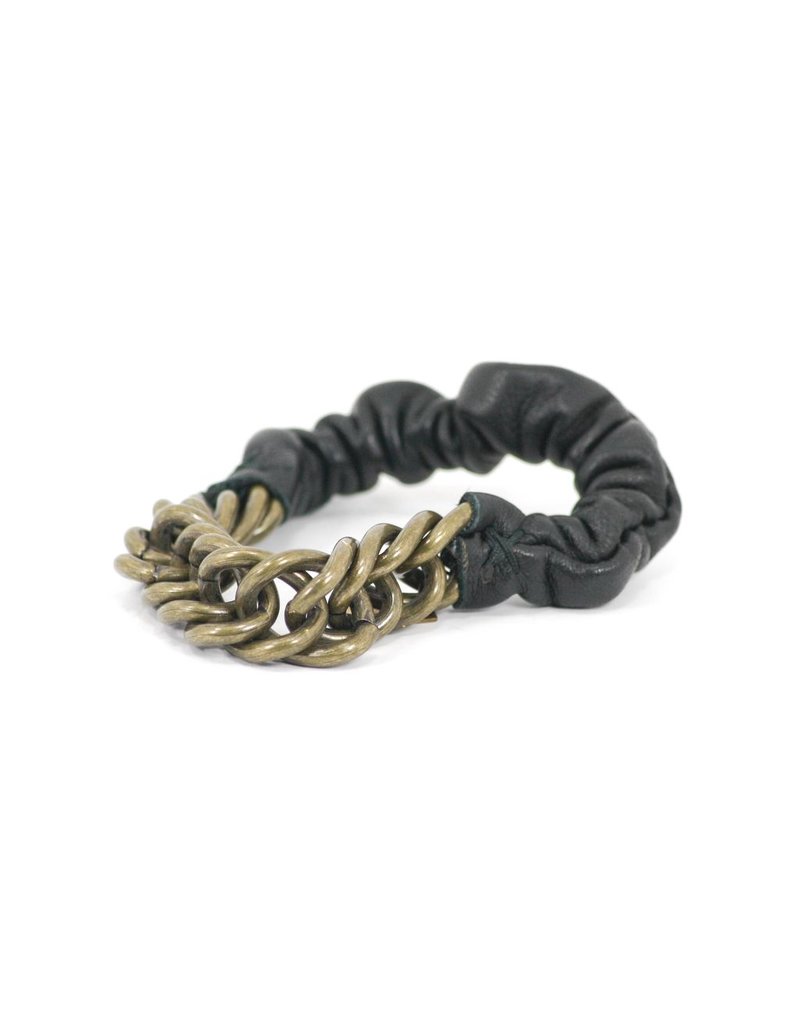 MAYA leather brass chain old gold B