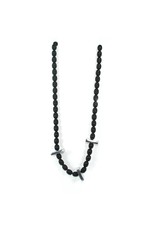 Carme Anglada Black bead silver square long N