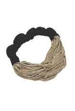 PANTA black leather brass white gold B