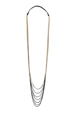 EVA long leather brass bicolor black N