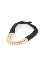 OLIVIA leather cream glass bead N
