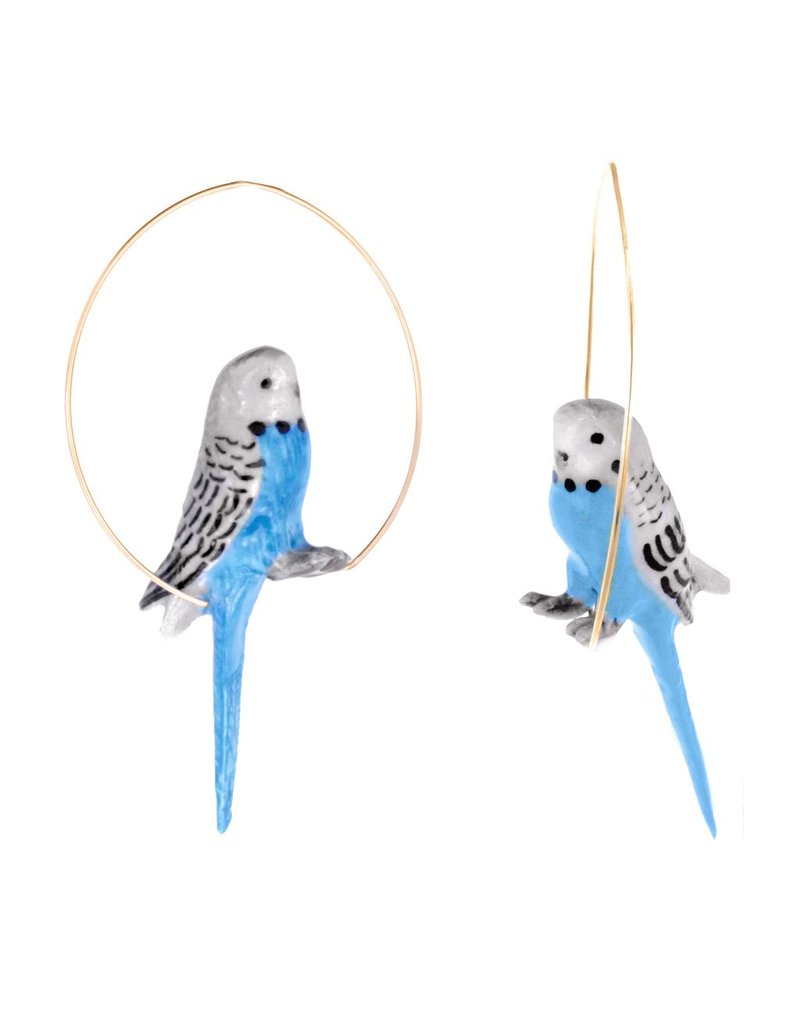 Nach Blue budgerigar bird hoop E