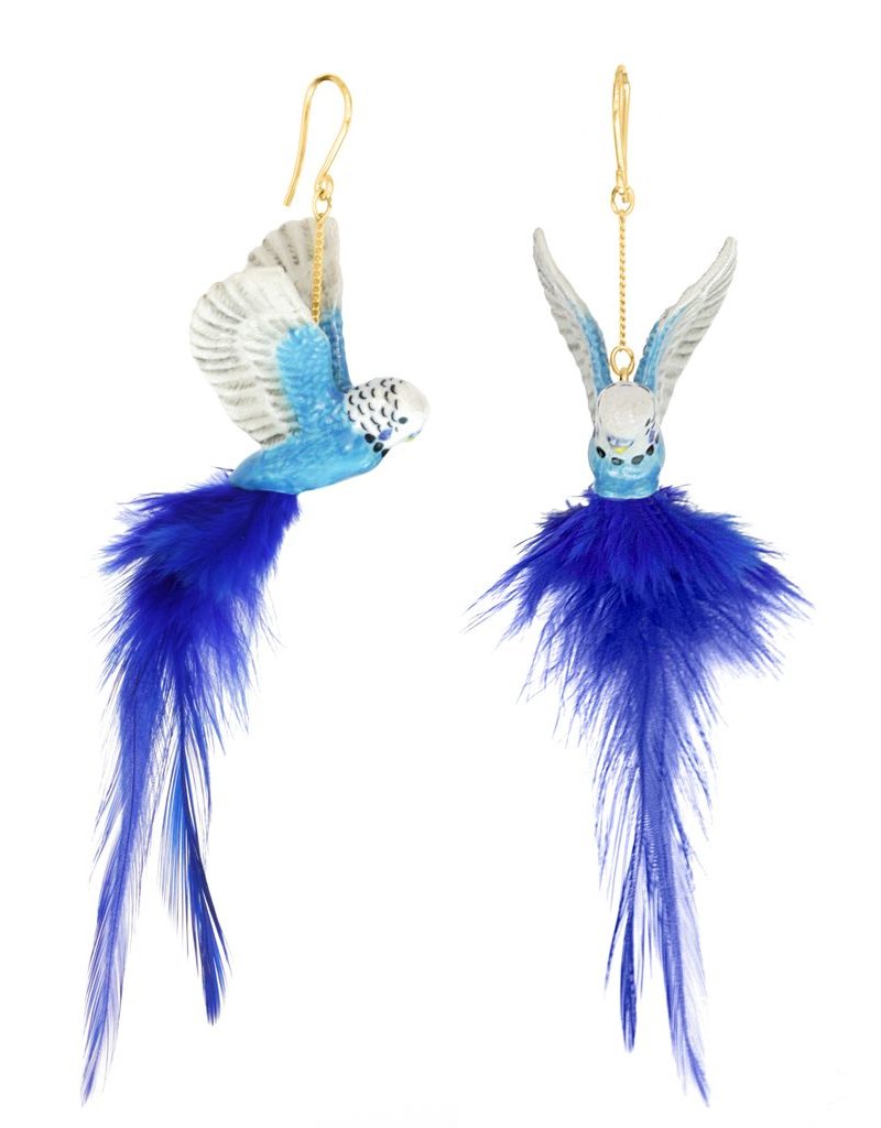 Nach Blue budgerigar feather E