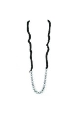 ROSE long leather grey glass bead N