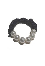 ROSE leather white glass bead B