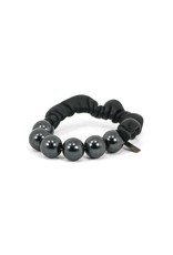ROSE leather black glass bead B