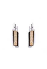 Aines Wood rectangle silver stud E