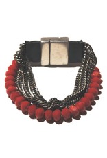 ADELE leather brass orange crystal B