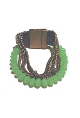 ADELE leather brass green crystal B