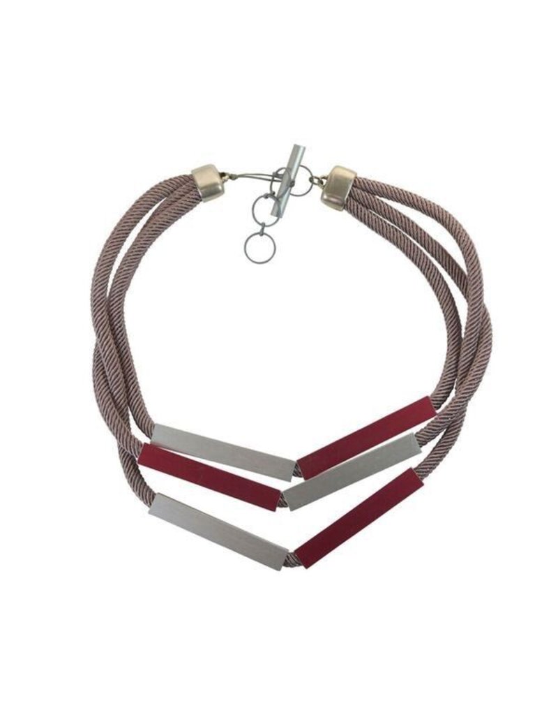 Christina Brampti Aluminium rectangle silk cord N