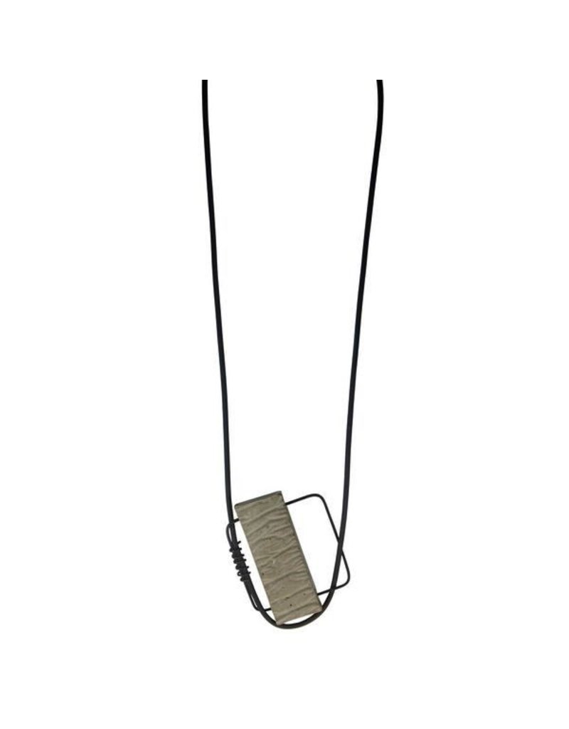 Marija Bajovska Concrete rectangle square wire pendant N