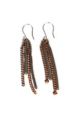 BEE leather brass chain pink gold old silver E