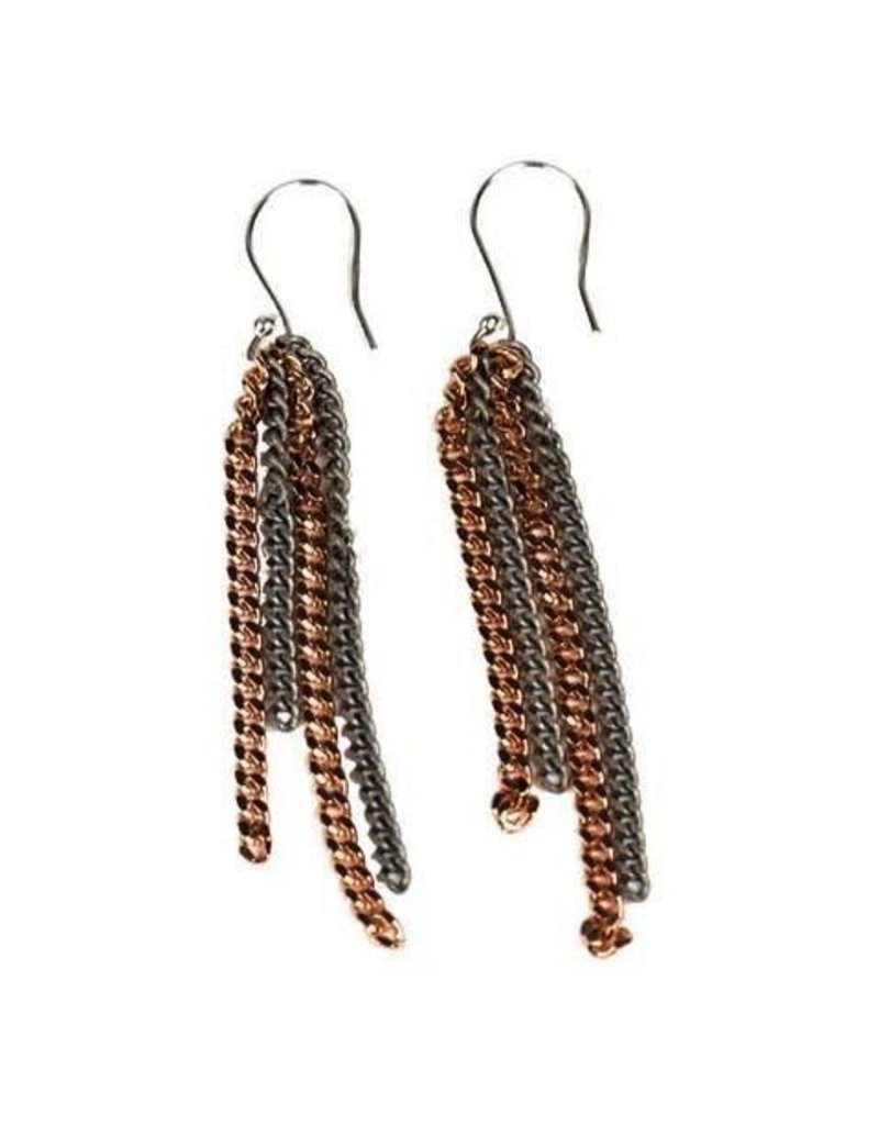 BEE leather brass chain pink gold old silver E