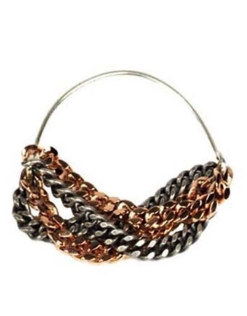 BEE brass chain four pink gold old silver R