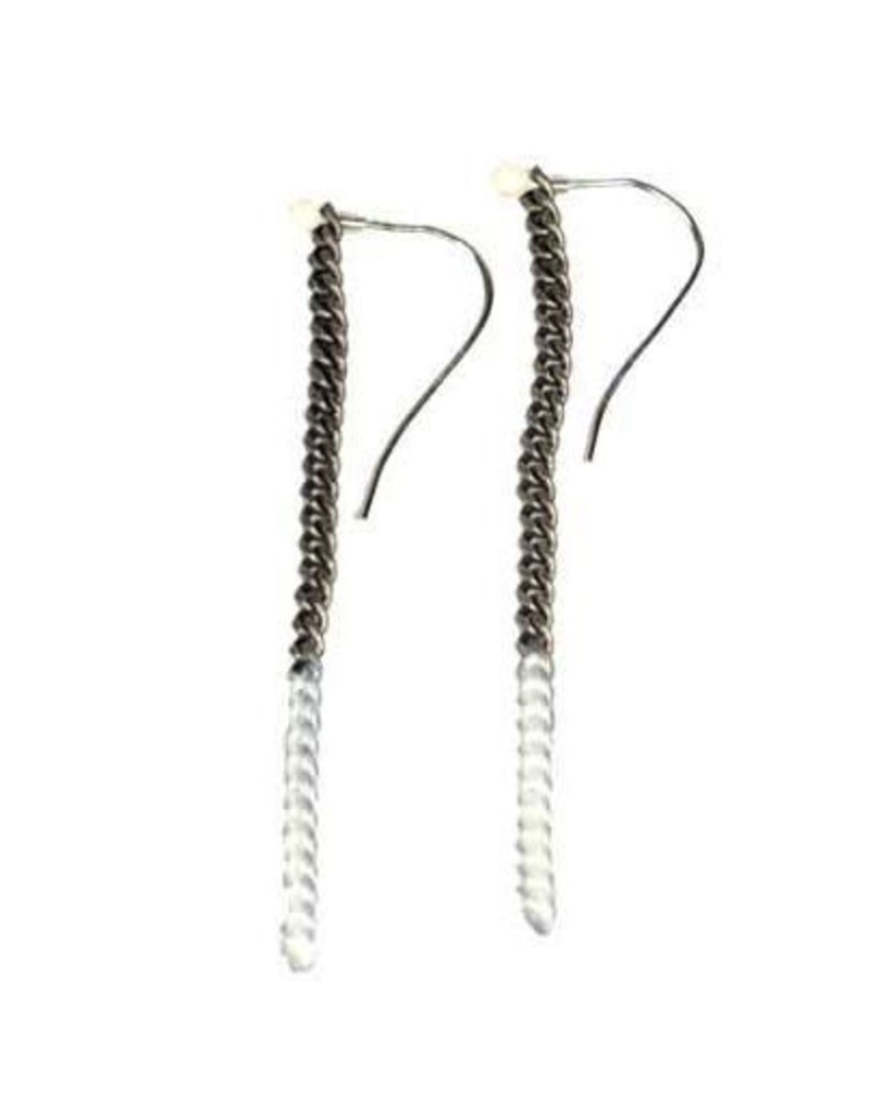 COOL brass chain old silver white paint E