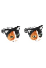 Nach Black brown white cat cufflink
