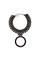 Christina Brampti Crochet ball hollow pendant N, Blackred,