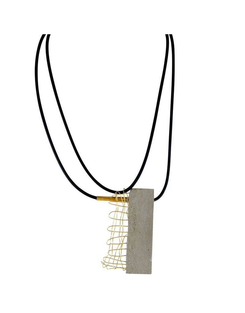 Marija Bajovska Concrete rectangle exposed wire brass tube N