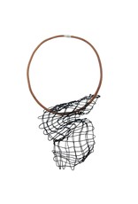 Marija Bajovska Shaped cross wire leather short N