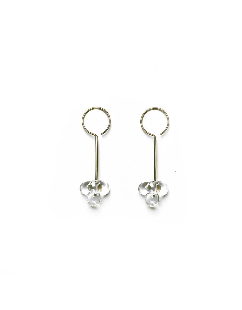 RosaMendez FLOR Open hoop drop cluster E