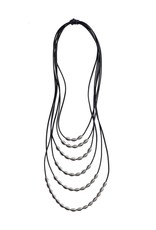 Monica Trevisi Leather multi strand steel coil N