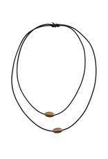 Monica Trevisi Two leather strand brass coil N