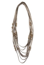Monica Trevisi Multi strand leather brass N