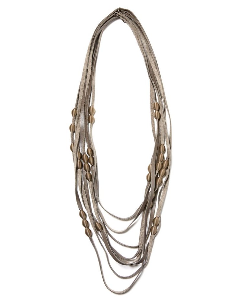 Monica Trevisi Multi strand leather brass N