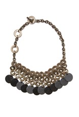 Monica Trevisi Steel ring chain leather N