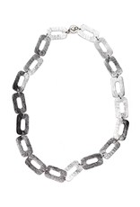 Monica Trevisi Leather hollow rectangle chain N