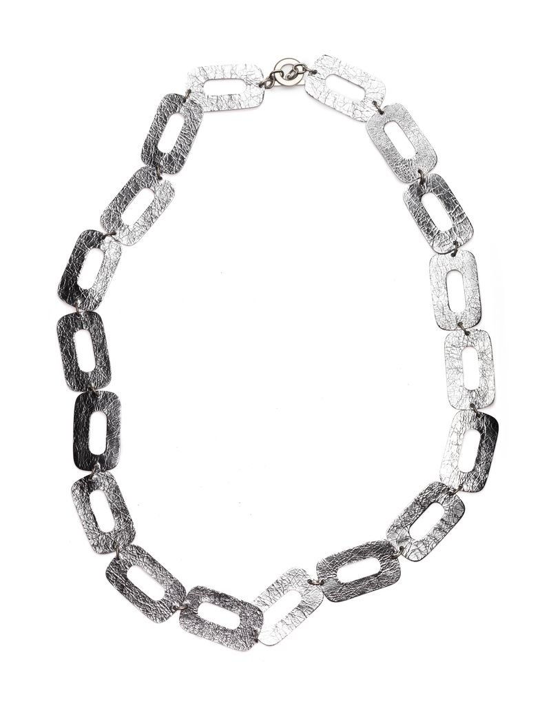 Monica Trevisi Leather hollow rectangle chain N