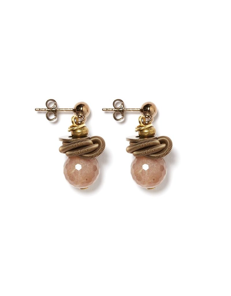 Monica Trevisi Semiprecious stone drop steel E